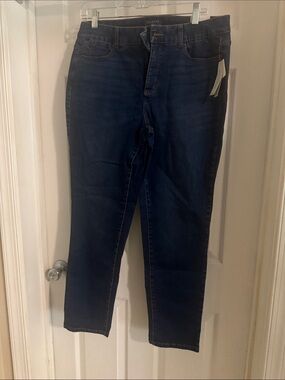 Talbots Dark Indigo Cropped Slim Jeans
